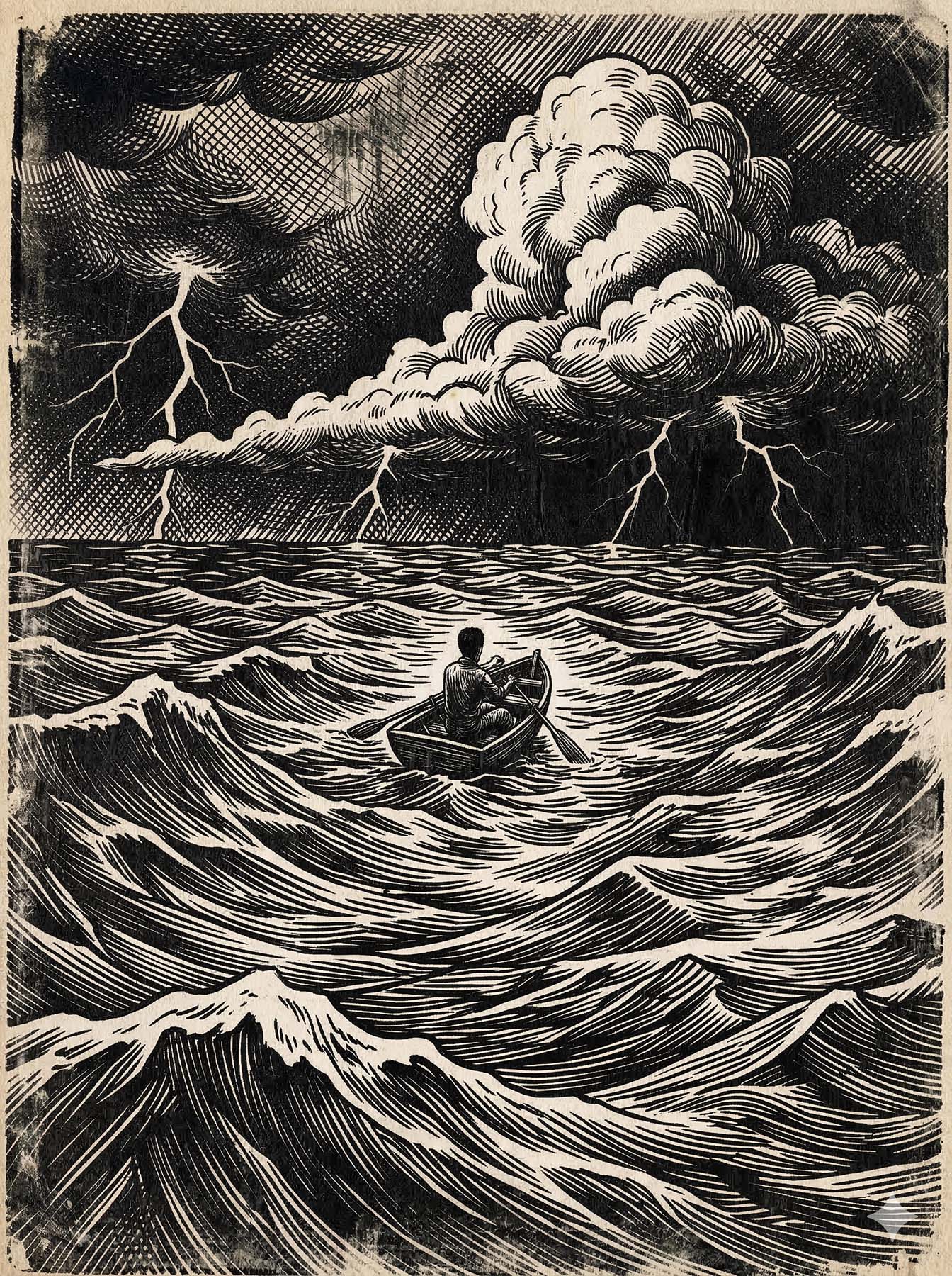 He picked up his broken oar